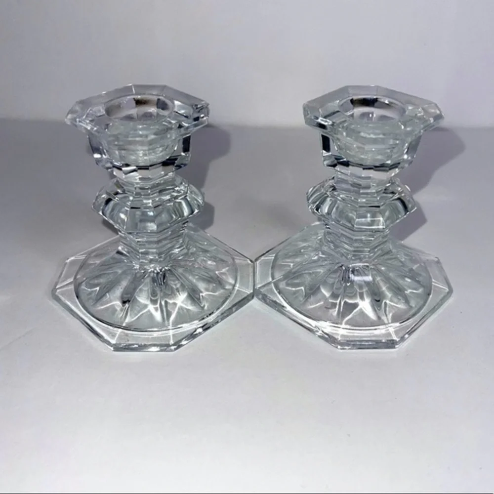 Two Glass Candle Holders Gorgeous Simple